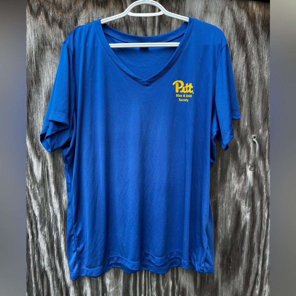 Sport-Tek Blue Ladies V-Neck blouse  university of Pitt 3xl
